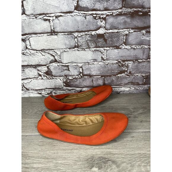 Lucky Brand Leather Emmie Orange Leather Ballet Flats Women’s Sz 8.5M US/38.5EU - Picture 14 of 16